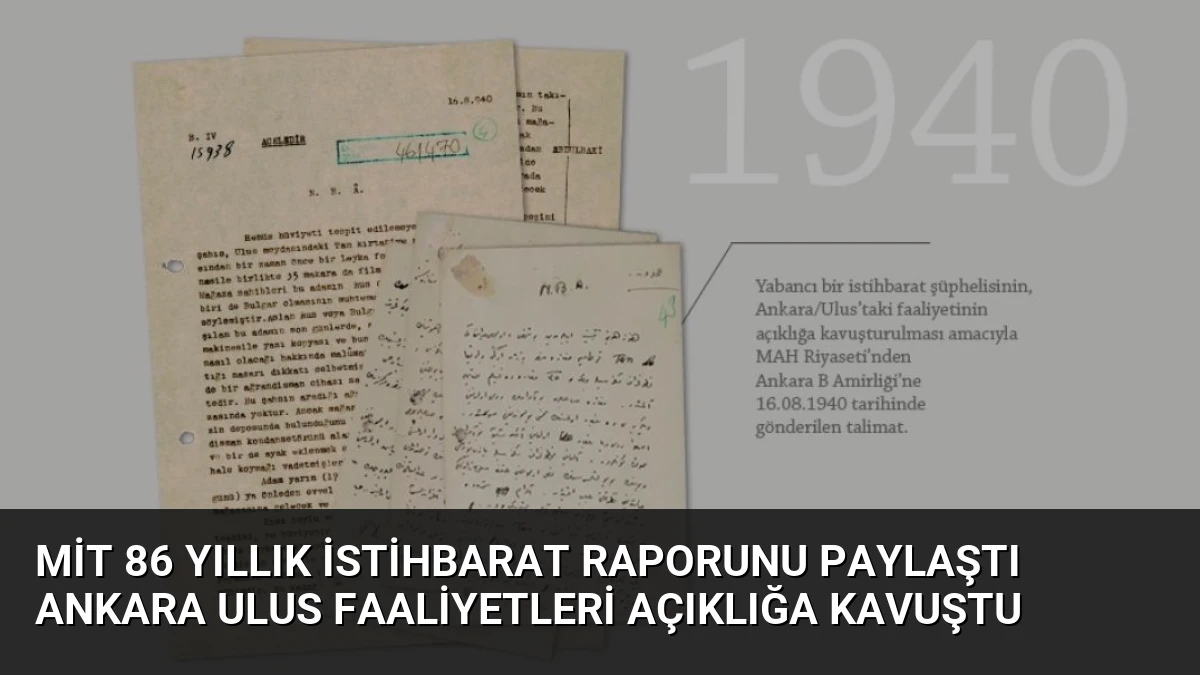 MİT 86 Yıllık İstihbarat Raporunu Paylaştı Ankara Ulus Faaliyetleri Açıklığa Kavuştu