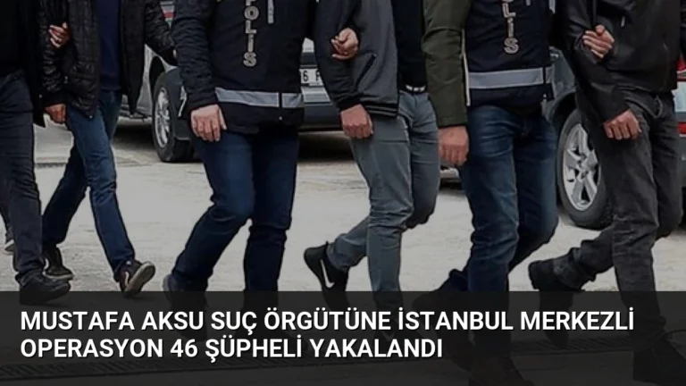 Mustafa Aksu Suç Örgütüne İstanbul Merkezli Operasyon 46 Şüpheli Yakalandı