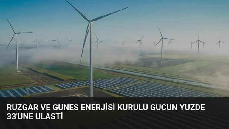 Ruzgar ve Gunes Enerjisi Kurulu Gucun Yuzde 33’une Ulasti