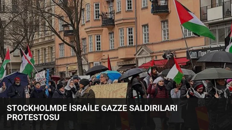 Stockholmde İsraile Gazze Saldırıları Protestosu