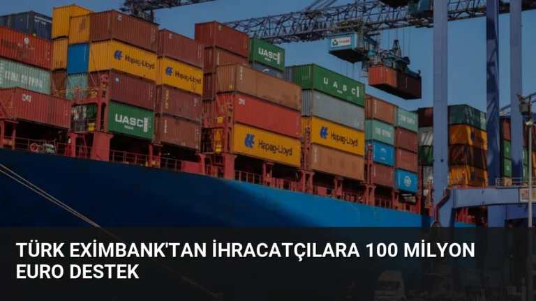 Türk Eximbank’tan İhracatçılara 100 Milyon Euro Destek