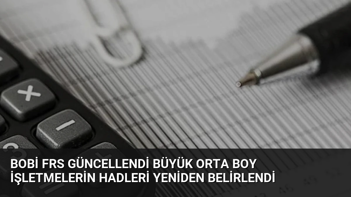 BOBİ FRS Güncellendi Büyük Orta Boy İşletmelerin Hadleri Yeniden Belirlendi