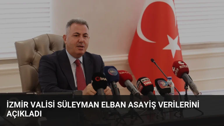 İzmir Valisi Süleyman Elban Asayiş Verilerini Açıkladı