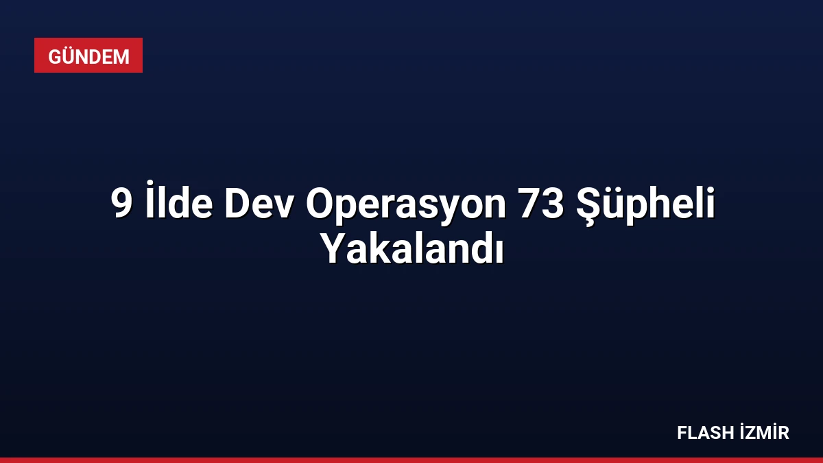 9 İlde Dev Operasyon 73 Şüpheli Yakalandı