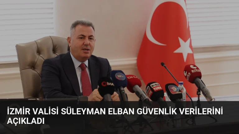 İzmir Valisi Süleyman Elban Güvenlik Verilerini Açıkladı