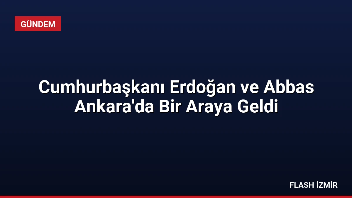 Cumhurbaşkanı Erdoğan ve Abbas Ankara’da Bir Araya Geldi