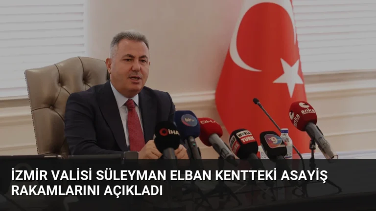 İzmir Valisi Süleyman Elban Kentteki Asayiş Rakamlarını Açıkladı