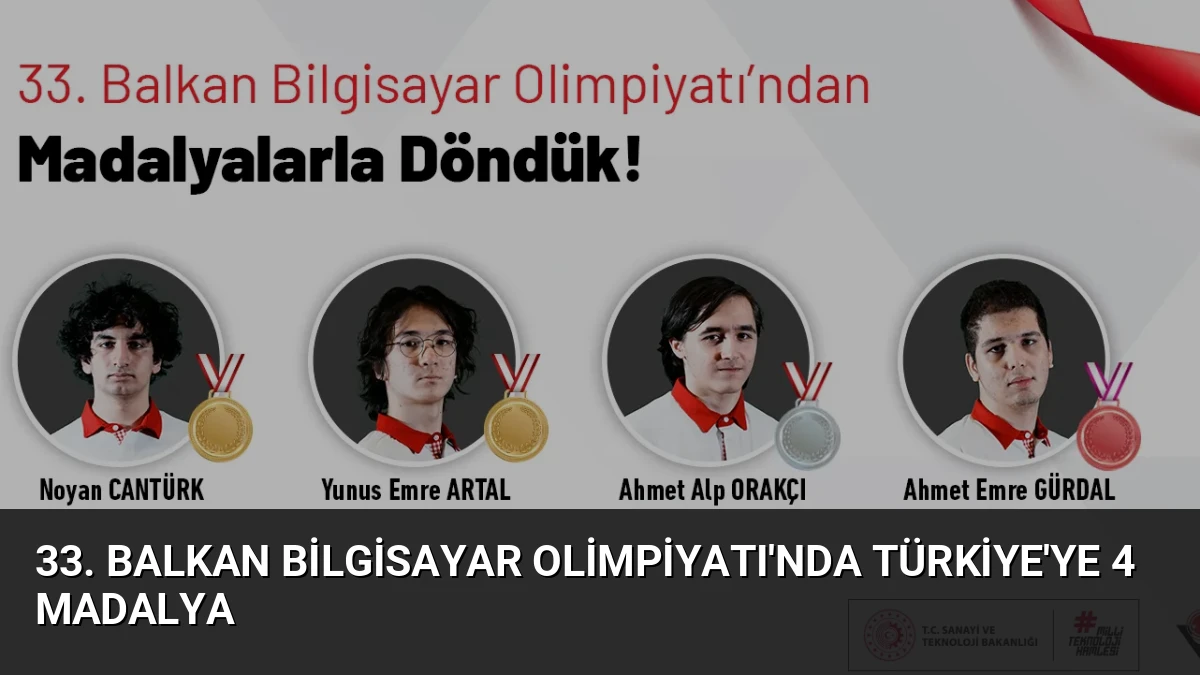 33. Balkan Bilgisayar Olimpiyatı’nda Türkiye’ye 4 Madalya