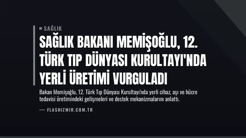 Sağlık Bakanı Memişoğlu, 12. Türk Tıp Dünyası Kurultayı'nda Yerli Üretimi Vurguladı