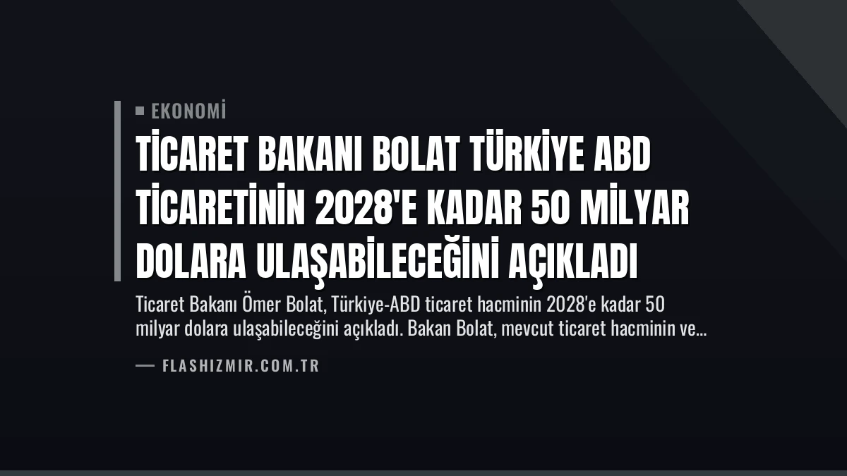 Ticaret Bakanı Bolat Türkiye ABD Ticaretinin 2028’e Kadar 50 Milyar Dolara Ulaşabileceğini Açıkladı